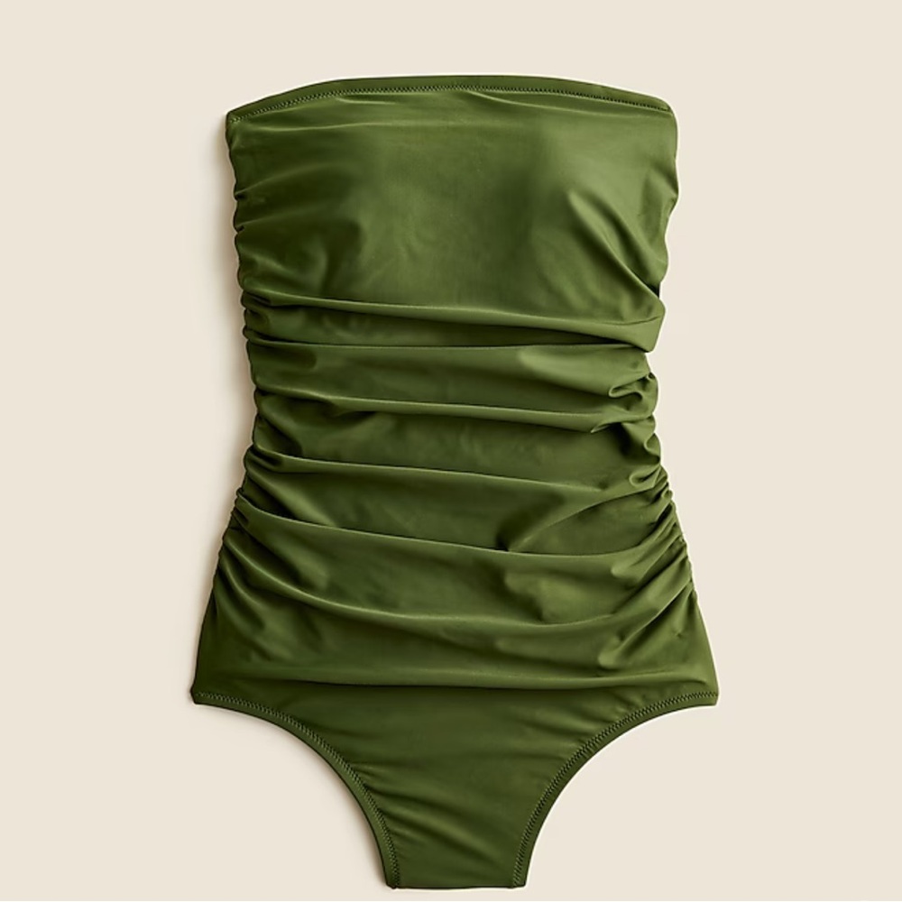 Jcrew Plus Size Ruched Bandeau One Piece Swimsuit new with tags